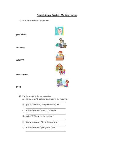 Present simple Routines