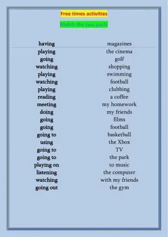 Free time activities