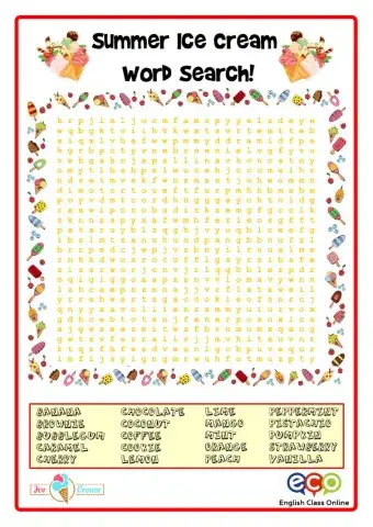 Pad31b  5-6 Ice-Cream word search3