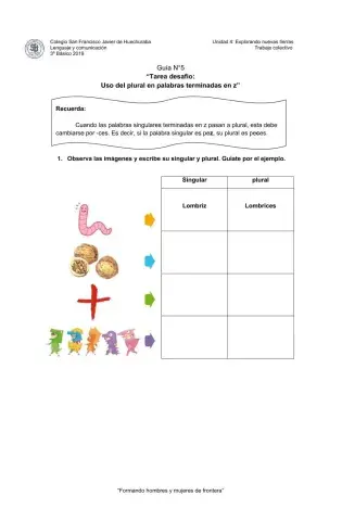 Plurales de palabras terminadas en Z