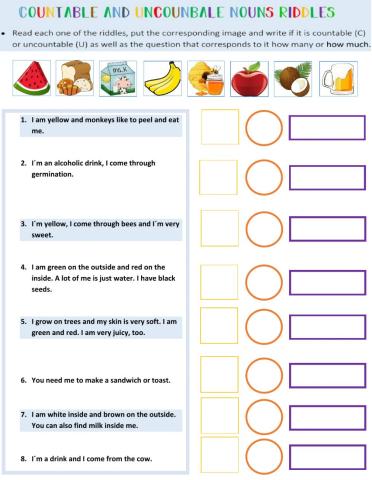 Countable and uncountable nouns