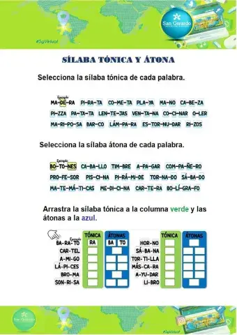 Sílaba tónica y átona
