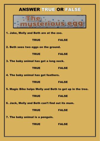 Look and choose true or false