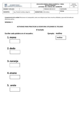 Practica con el teclado