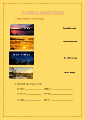 Formal Greetings and Introductions