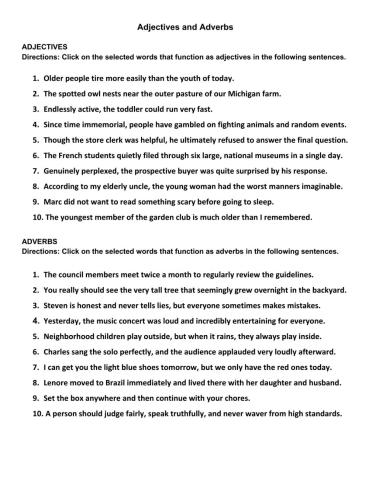 Adjectives and Adverbs