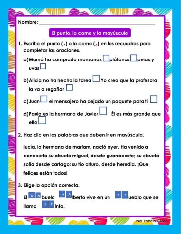 Punto, coma y mayúscula