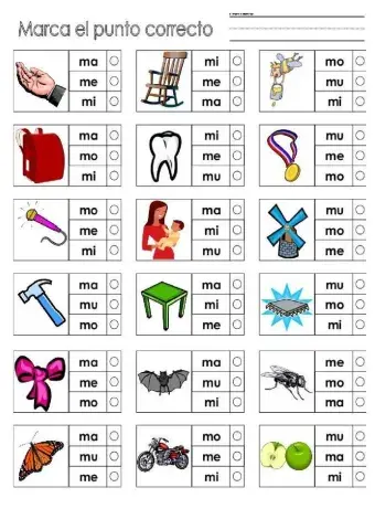 Marca la silaba que corresponde letra M