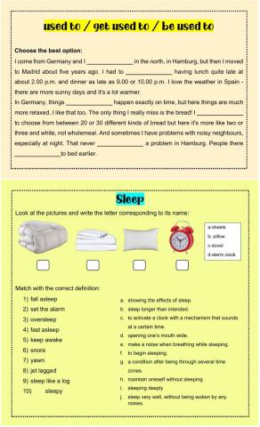 Used to - get used to - be used to