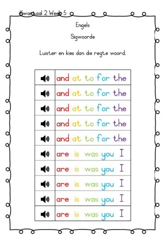 Sight words