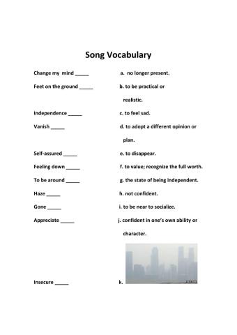 Song Vocabulary
