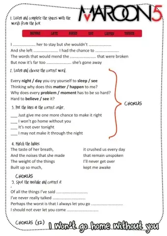 Maroon 5- I won't go home without you