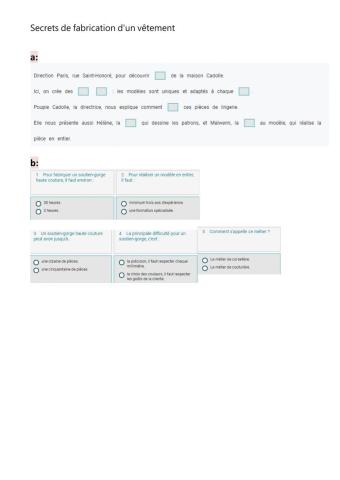 Secrets de fabrication dèun vêtement
