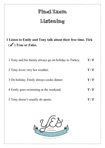 Adults  - listening test