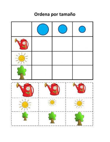 Concepto Grande, mediano, pequeño