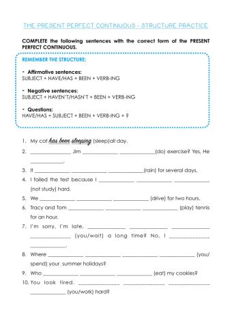 Present Perfect Continuous