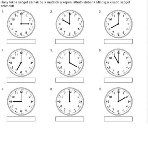 Szög óramutatóval