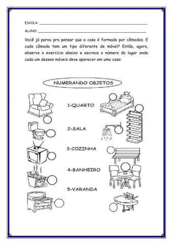 Cômodos e seu móveis