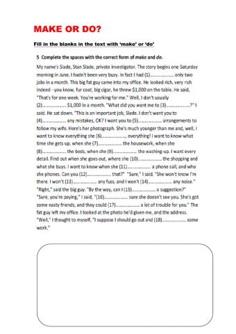 MAKE DO collocations