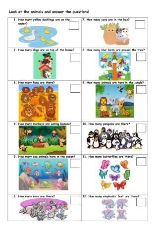 Math Counting animals