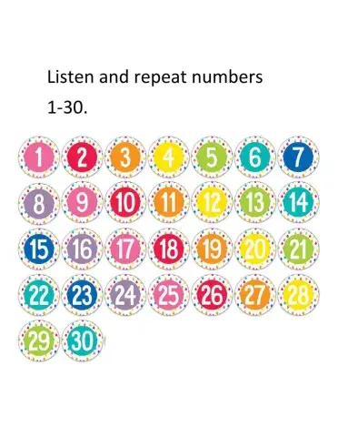 Numbers 1-30