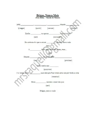 Pretérito Perfeito - Música: brigas nunca mais