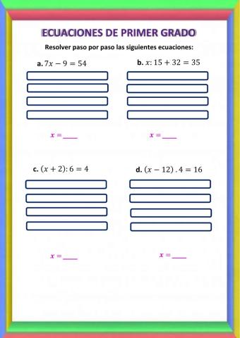 Ecuaciones de primer grado