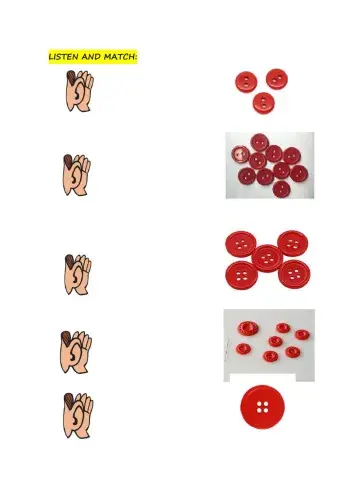 Listen, count and match buttons