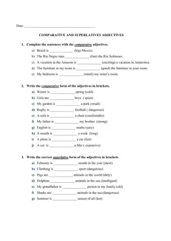COMPARATIVE AND SUPPERLATIVE