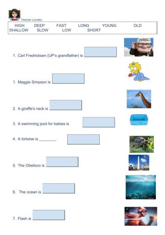 Adjetives with famous cartoon characters