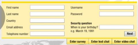 Personal information form