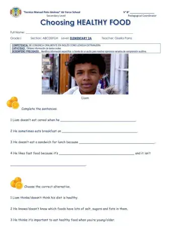 Choosing healthy food