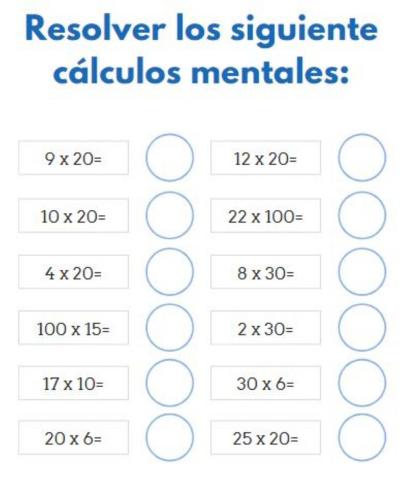 Cálculos mentales