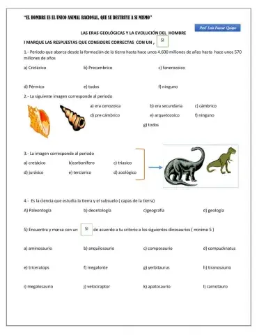 Las eras geológicas y la evolución del hombre