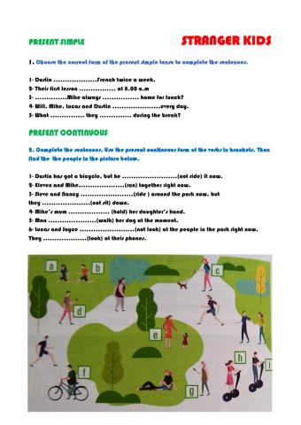 Present simple and present continuous