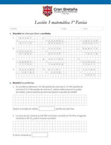 Lección 3 Mat6º PARCIAL I