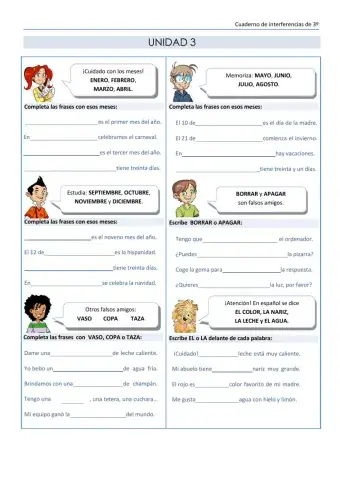 Cuaderno de interferencias portugués - español 3º