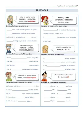 Cuaderno de interferencias portugués - español