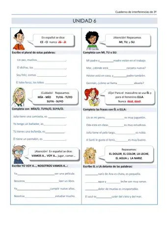 Cuaderno de interferencias portugués - español 3º