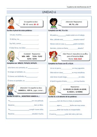 Cuaderno de interferencias portugués - español 3º