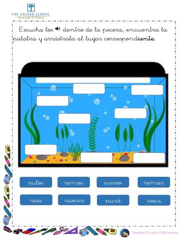 Discriminar palabras con ra re ri ro ru