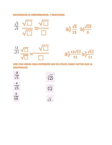 Racionalización denominador