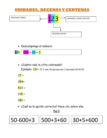2- unidades decenas centenas