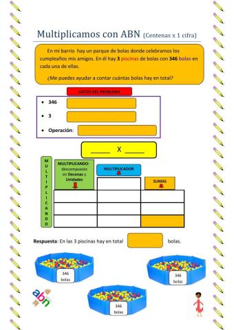 Multiplicación con ABN Centenas x 1 cifra