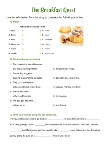 The Breakfast Quest- Reading Comprehension