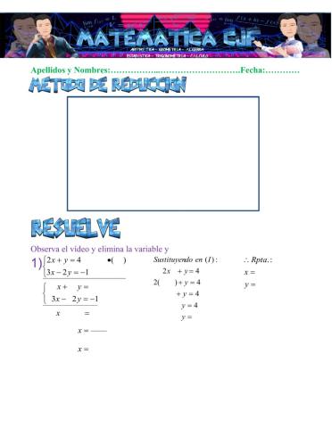 Sistema de dos ecuaciones con dos incógnitas