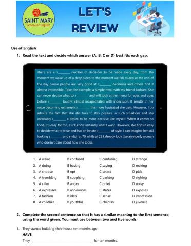Vocabulary review