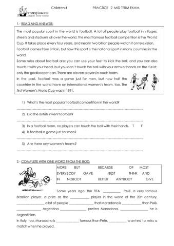 CHILDREN 4 - MID YEAR PRACTICE 2