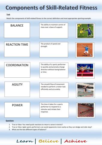 Components of skill-related fitness