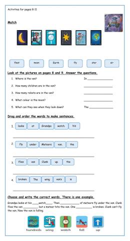 Activities for pages 8-11
